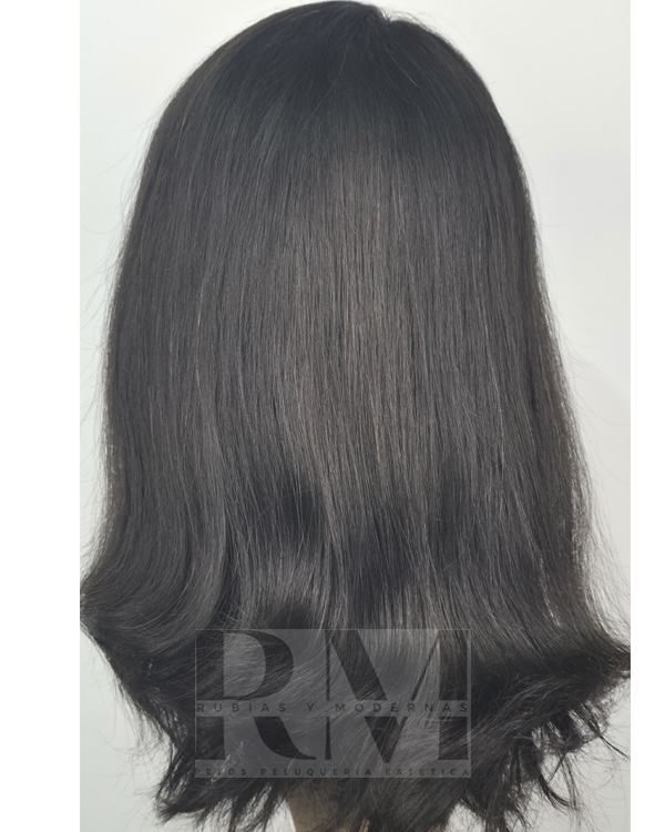 Peluca Natural Fabricada Pelo Humano Virgen de personas 40 cms color Natural - Imagen 2