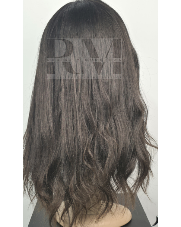 Peluca Natural Fabricada Pelo Humano Virgen de personas 60 cms color Natural - Imagen 2