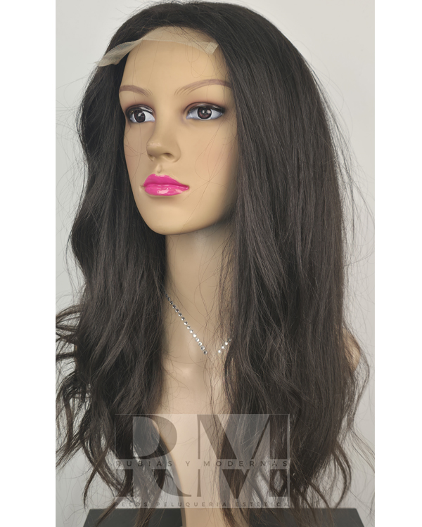 Peluca Natural Fabricada Pelo Humano Virgen de personas 60 cms color Natural