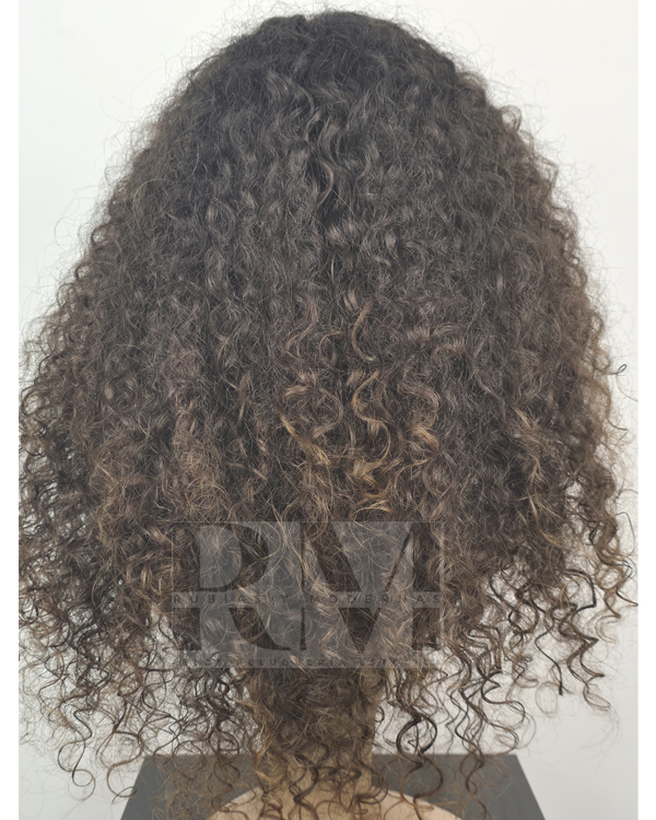 Peluca Natural Crespo Natural Fabricada Pelo Humano Virgen de personas 60 cms color Natural (copia) - Imagen 2