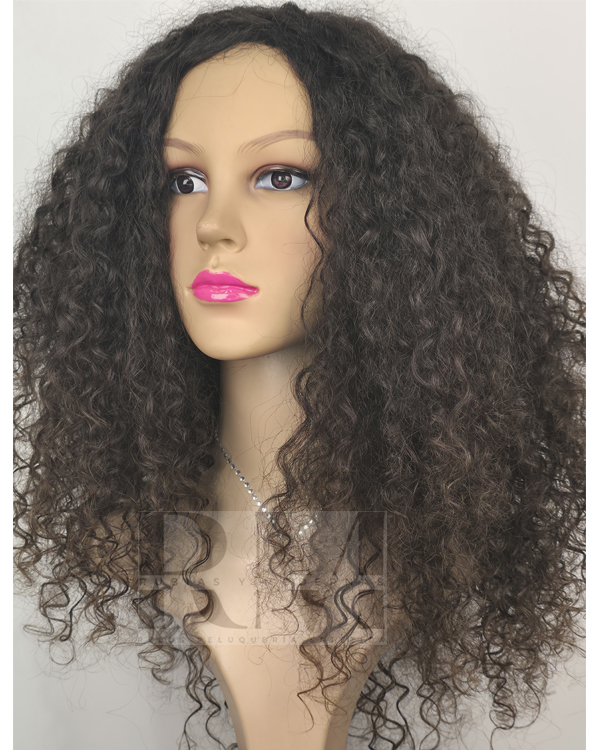 Peluca Natural Crespo Natural Fabricada Pelo Humano Virgen de personas 60 cms color Natural (copia)