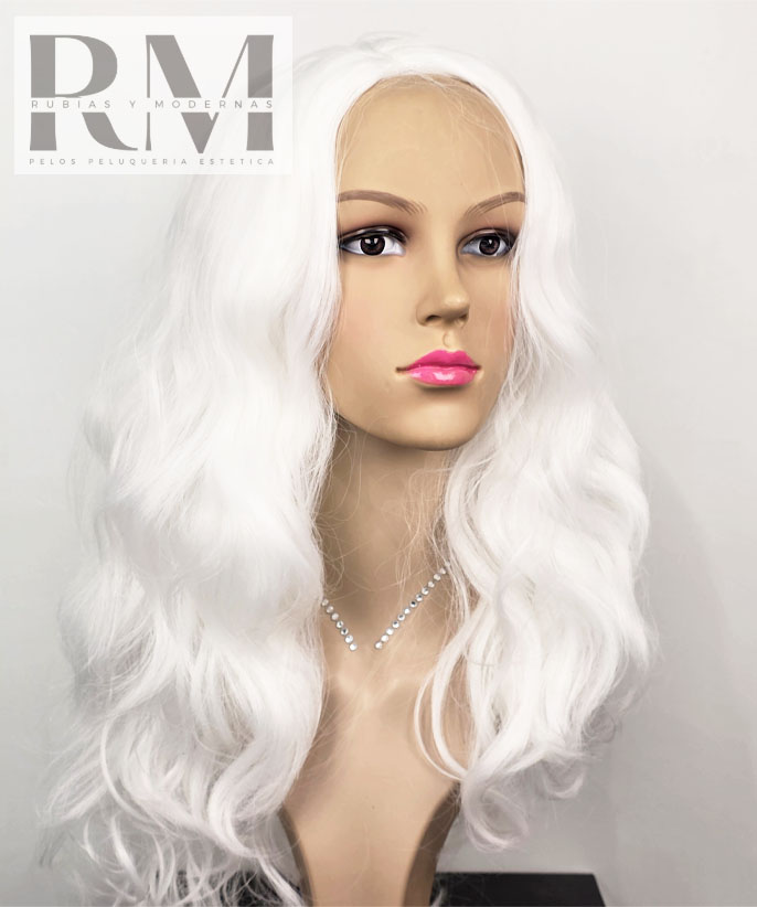 PELUCA SINTETICA LARGA BLANCA - Imagen 2
