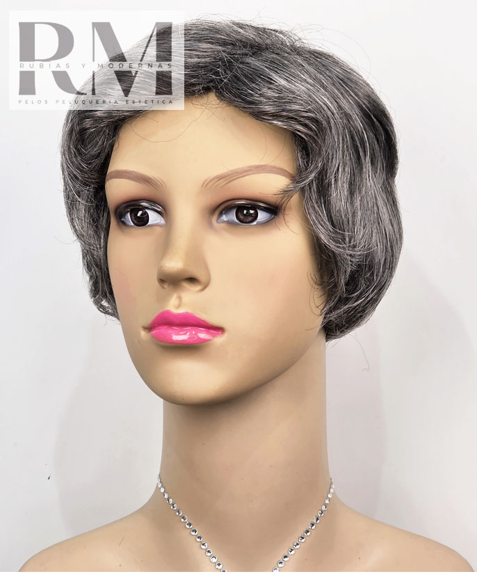 PELUCA CORTA SINTETICA CANOSA OSCURA