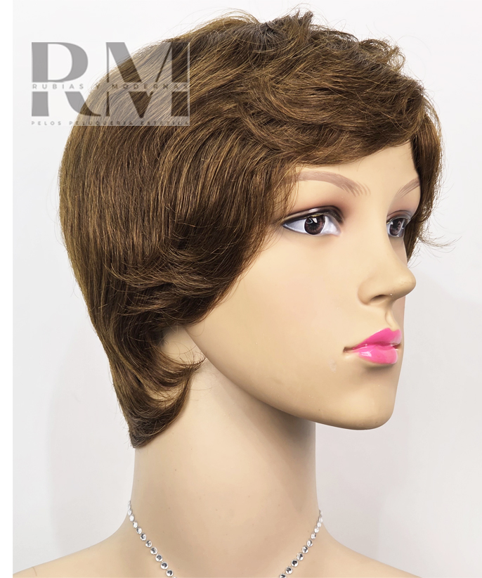 Peluca Corta Natural Color Chocolate - Imagen 2