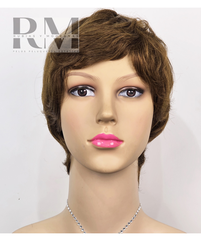 Peluca Corta Natural Color Chocolate - Imagen 3