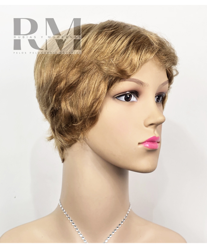 Peluca Corta Natural Color Miel - Imagen 3