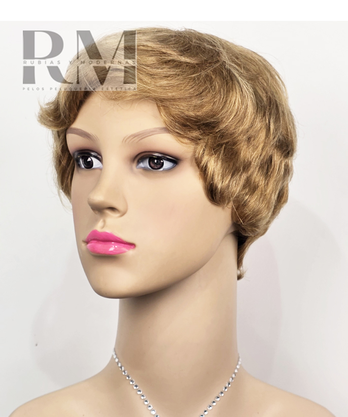 Peluca Corta Natural Color Miel - Imagen 2