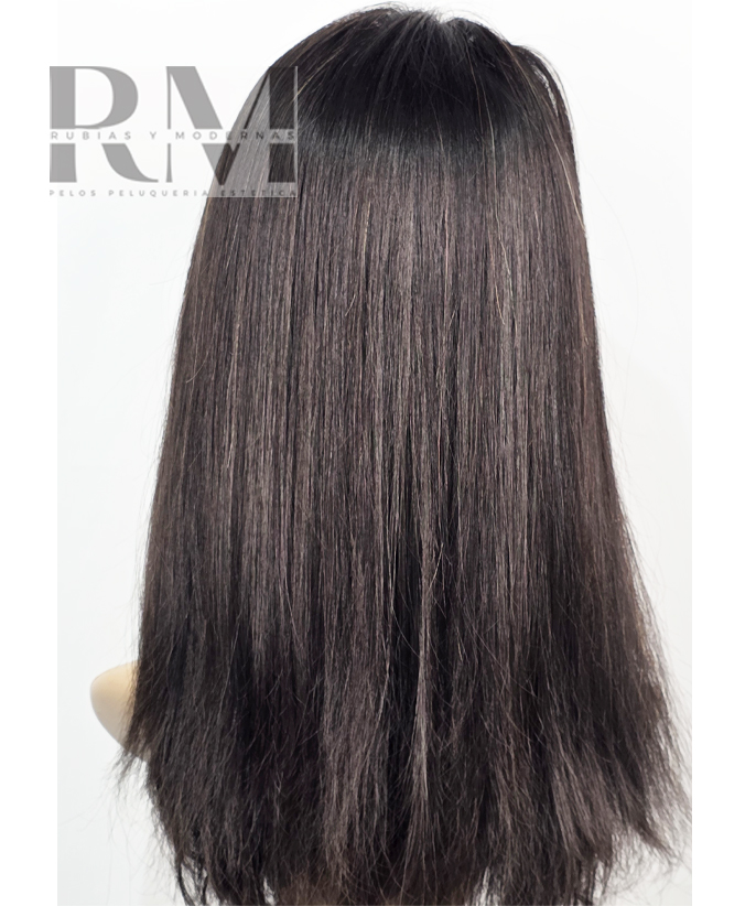 Peluca Natural Fabricada Pelo Humano Virgen de personas 40 cms color Natural - Imagen 3
