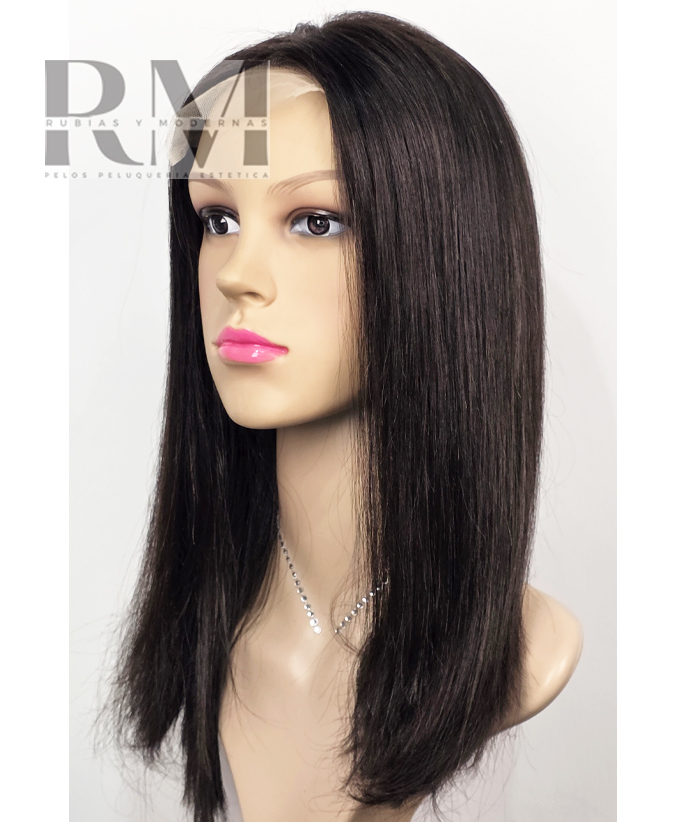 Peluca Natural Fabricada Pelo Humano Virgen de personas 40 cms color Natural