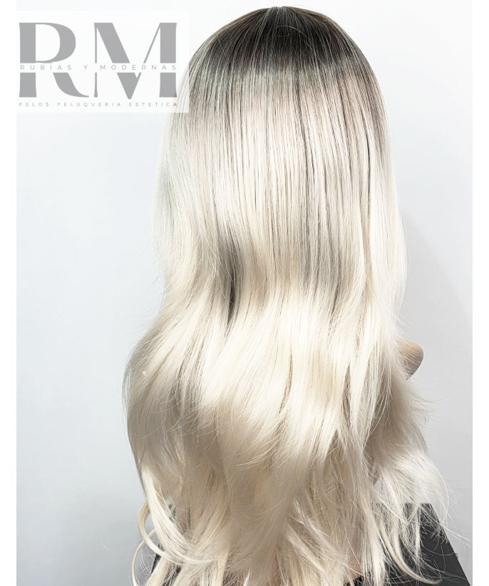 PELUCA SINTETICA LARGA PLATINADA DEGRADES - Imagen 3